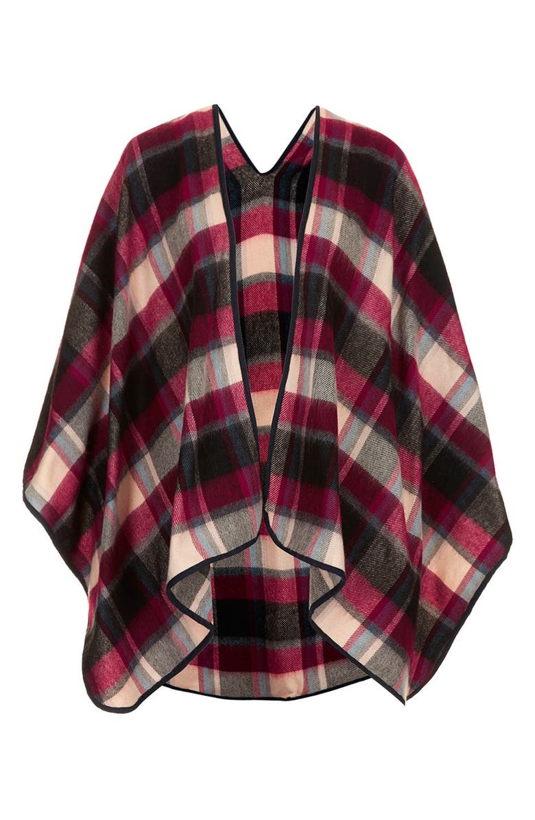 Topshop Check Print Cape, Main, color,