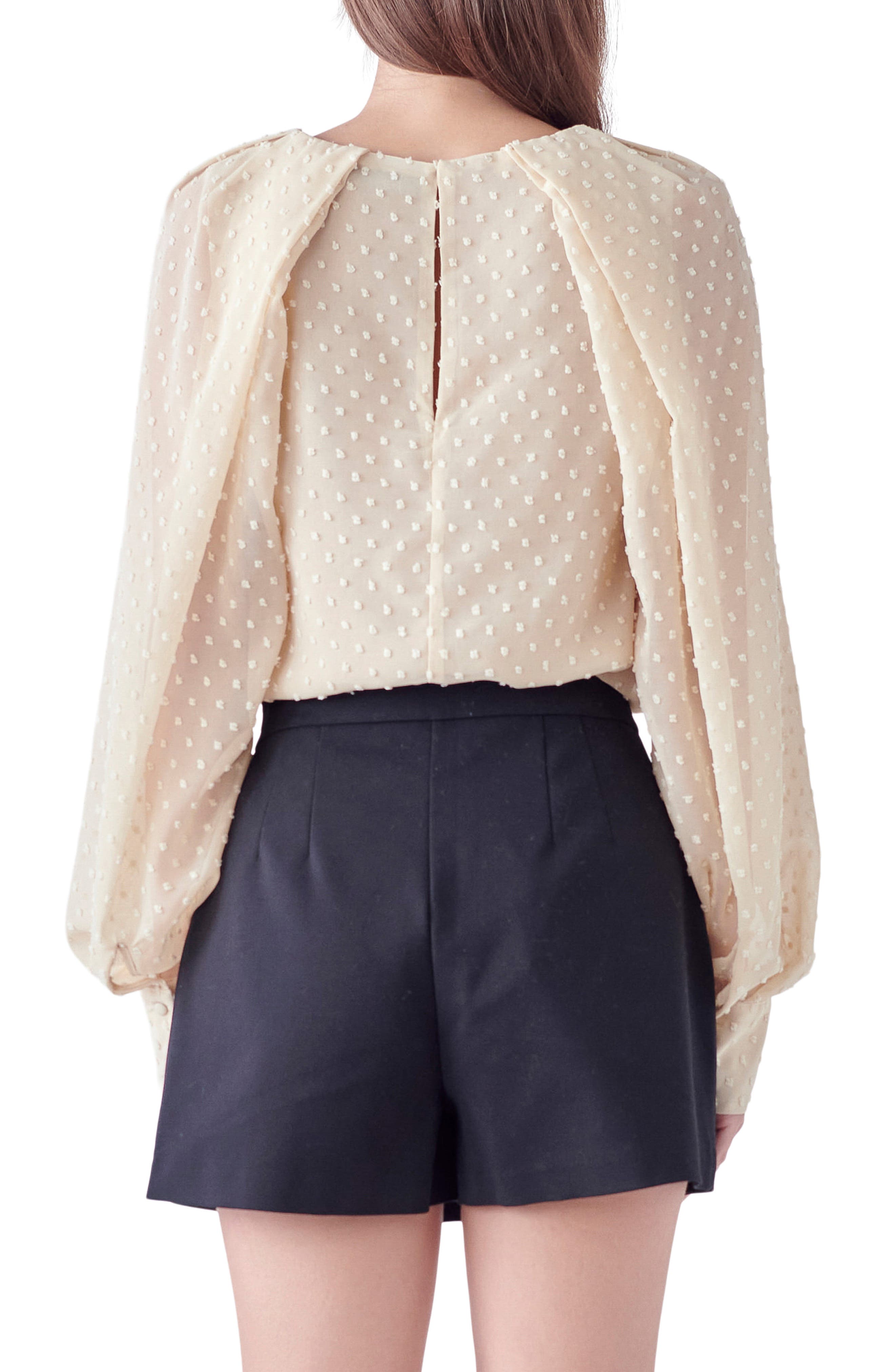 Sweetest Ease Floral Embroidered Swiss Dot Top