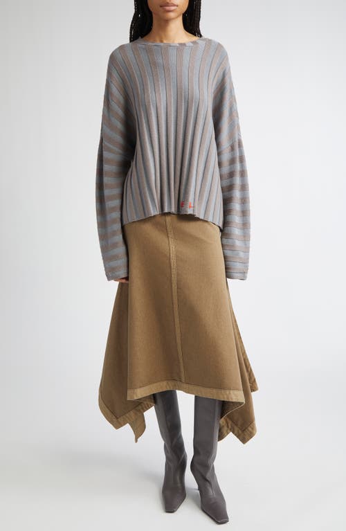 Eckhaus Latta Gender Inclusive Keyboard Stripe Merino Wool Sweater In Gray