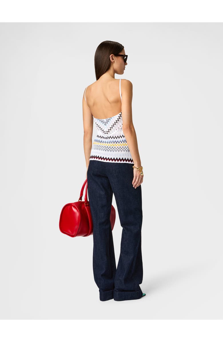 Missoni Zigzag Cotton And Viscose Top, Alternate, color, Green& Brown