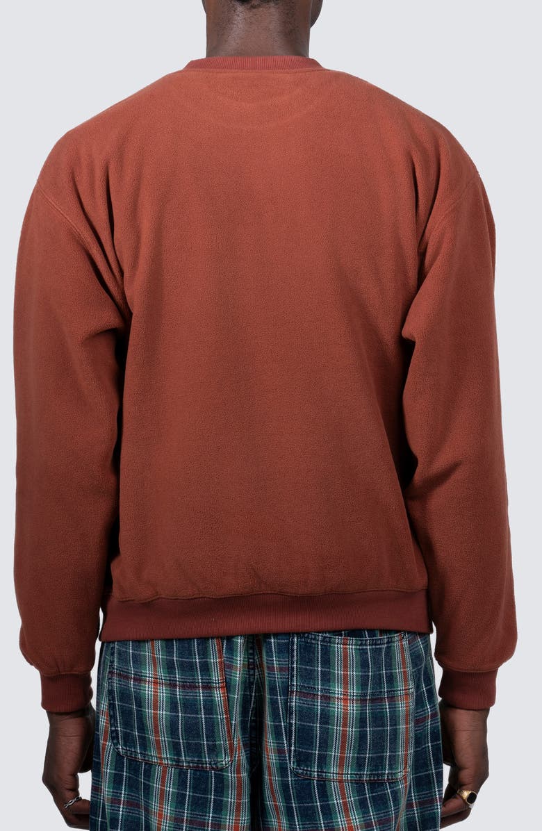 PLEASURES Appointment Fleece Crewneck Sweatshirt, Alternate, color, Brown