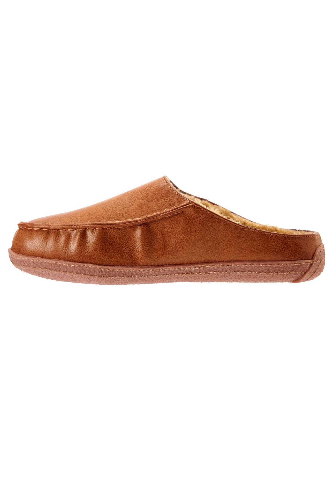 KingSize Fur-Lined Clog Slippers, Alternate, color, Chestnut