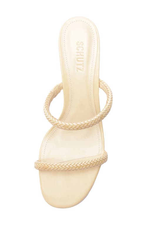 Shop Schutz Taliah Woven Strap Kitten Heel Slide Sandal In Natural Nibs