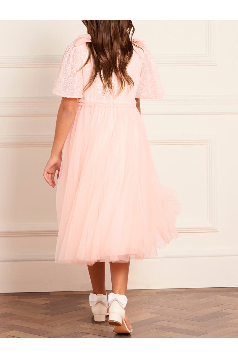 Girl's Paloma Bow Dress, Alternate, color, Seashell