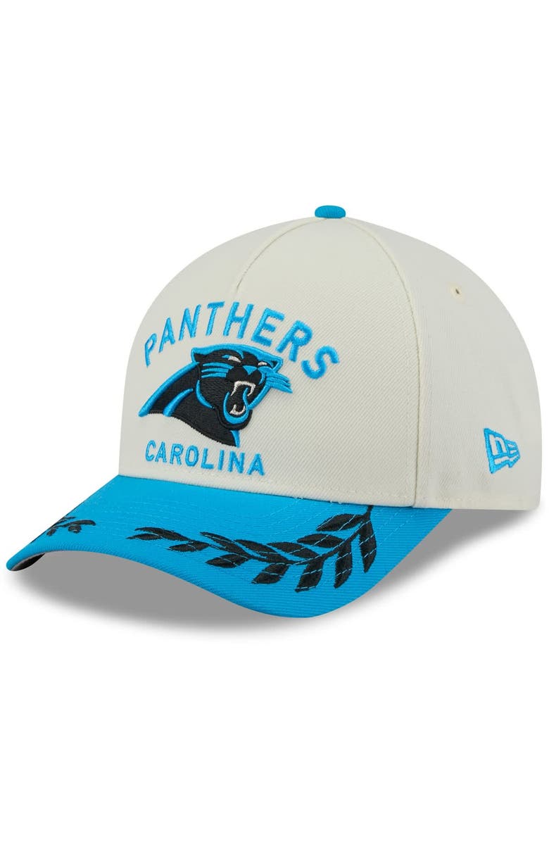 New Era Men's New Era Cream/Blue Carolina Panthers 2025 NFL Draft 9FORTY A-Frame M-Crown Adjustable Hat, Main, color, 