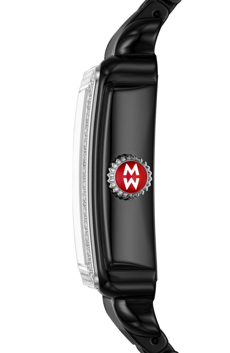 MICHELE Deco Noir Madison Ceramic Watch Head & Bracelet, 33mm, Alternate, color, 