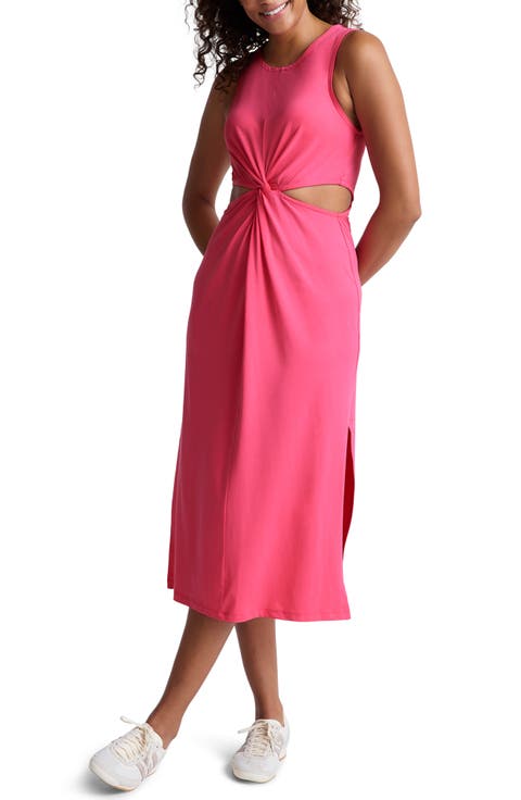 Around the World Front Twist Midi Dress