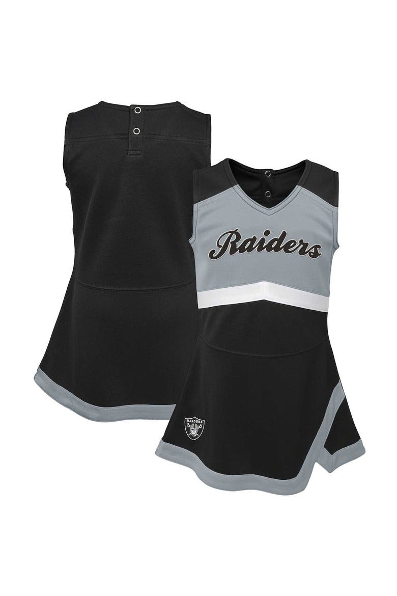 Girls Infant Black Las Vegas Raiders Cheer Captain Jumper Dress, Main, color, Black