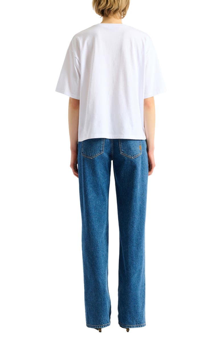 Balmain Printed Balmain Flower T-shirt, Alternate, color, White