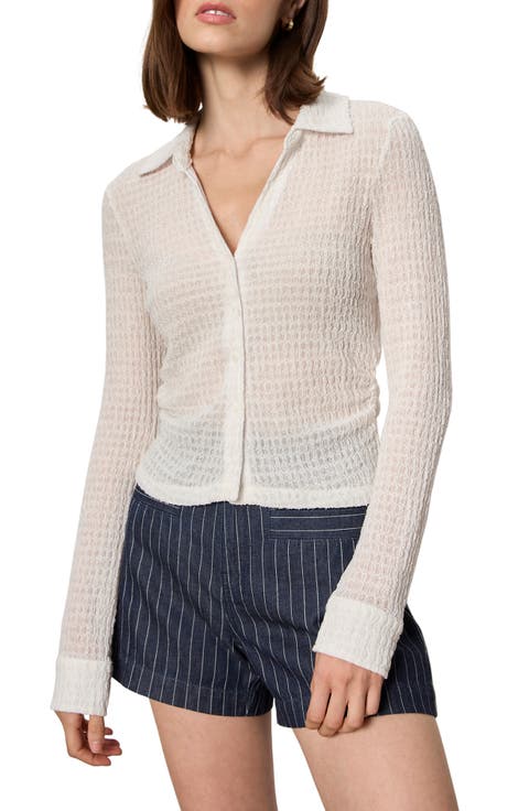 Juno Textured Button-Up Top
