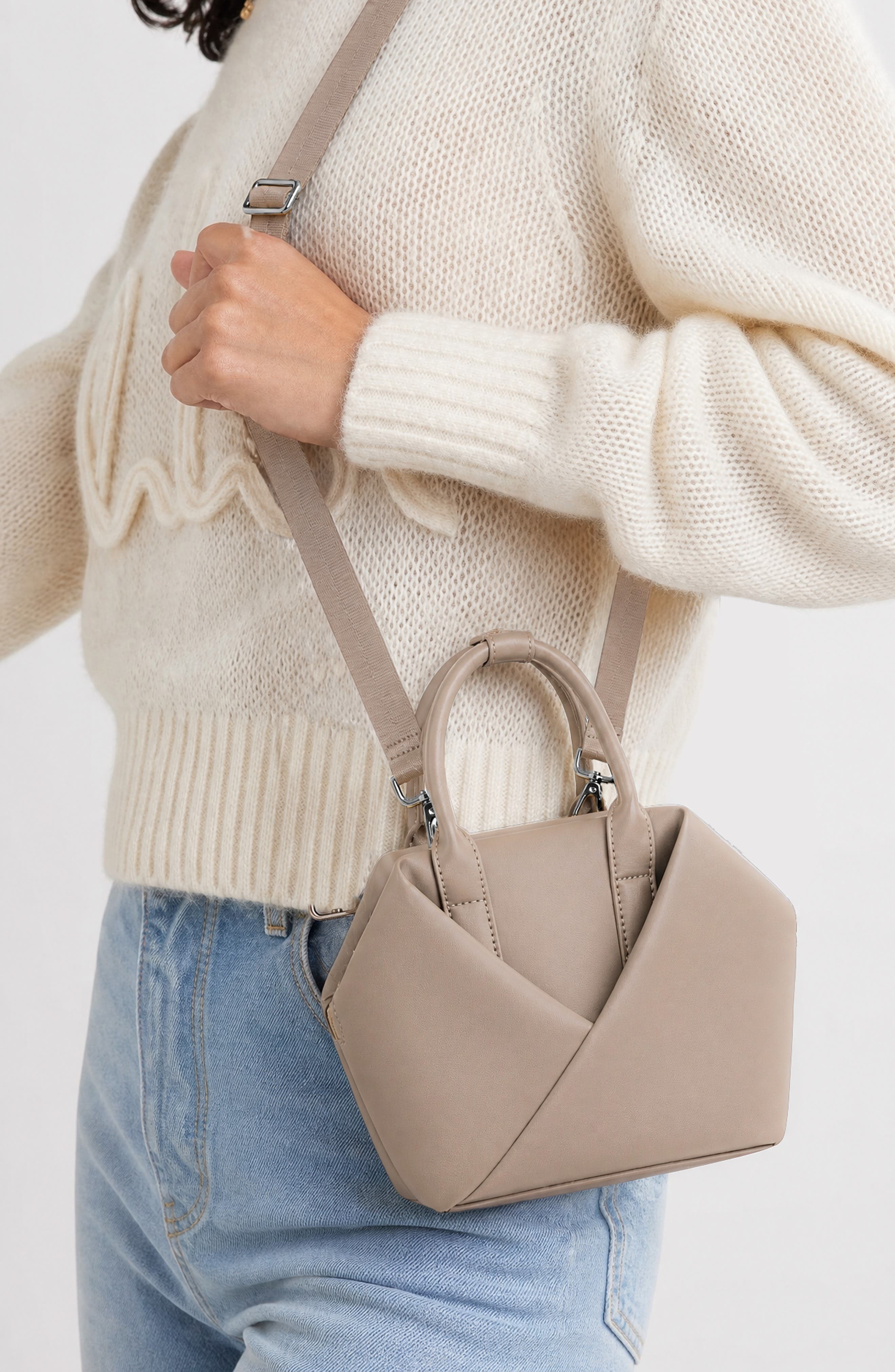 Small Origami Crossbody Tote and Handbag For Women, Alternate, color, Champagne Taupe