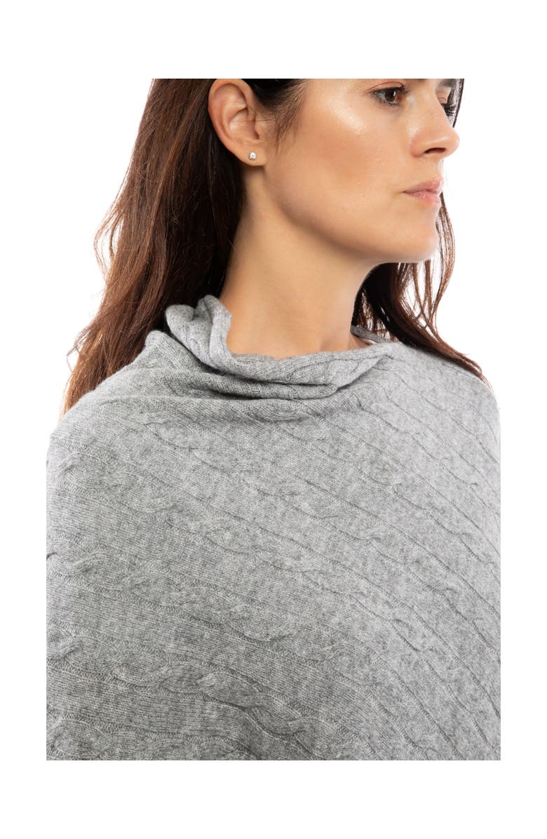 Monticelli Cashmere Pure Cashmere Textured Knit Poncho, Alternate, color, Forest Green