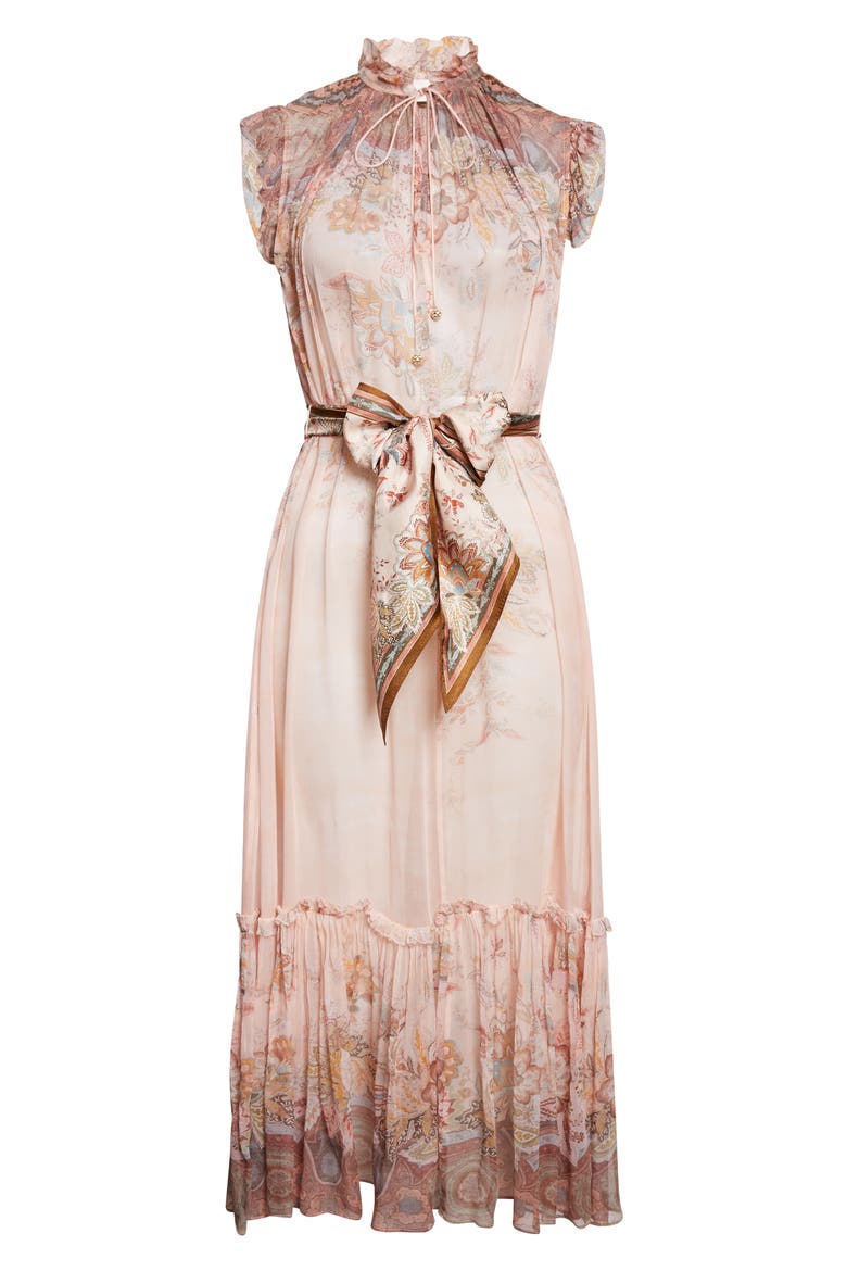 Alchemy Flutter Dress, Alternate, color, PINK PAISLEY