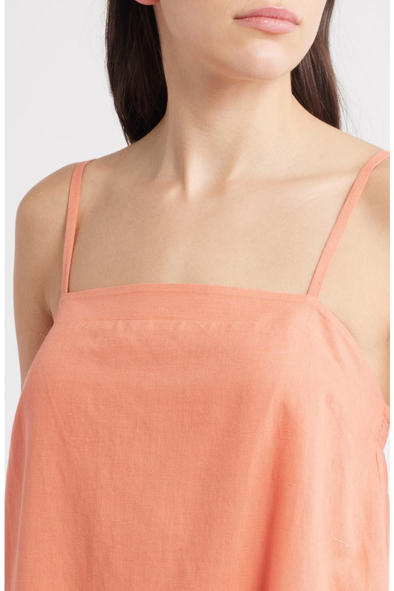 Mila Cotton & Linen Maxi Dress, Alternate, color, CORAL PEACH / IVORY
