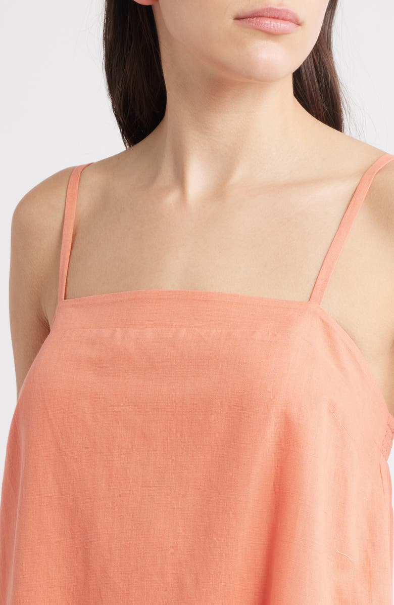 Cleobella Mila Cotton & Linen Maxi Dress, Alternate, color, Coral Peach / Ivory