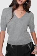 Rebecca Minkoff Haven V-Neck Short Sleeve Wool Blend Sweater
