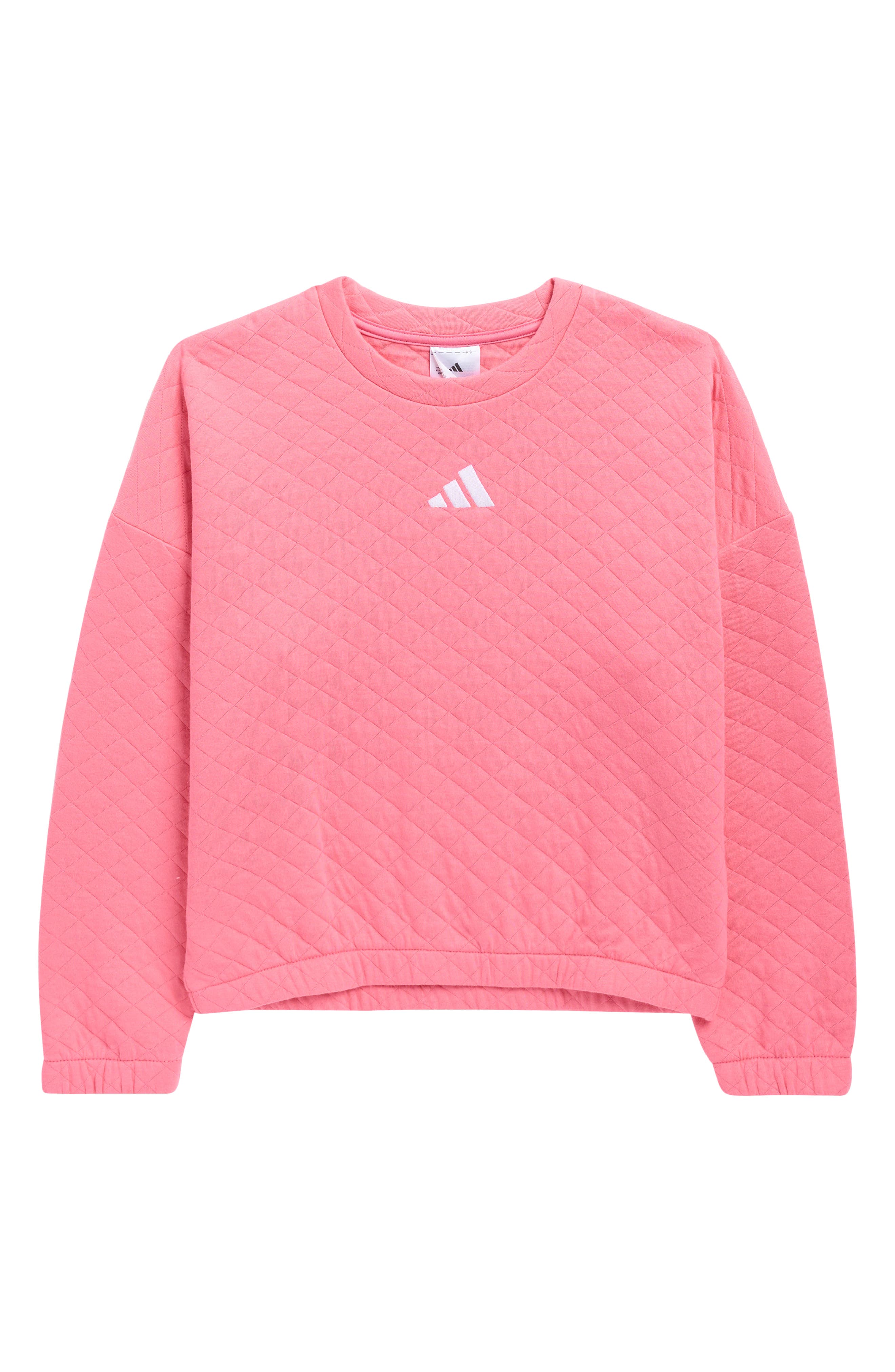 adidas Kids' Quilted Crewneck Fleece Sweatshirt
