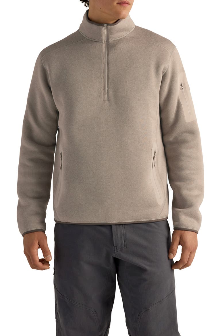 Covert Half Zip Fleece Pullover, Main, color, RUNE HEATHER