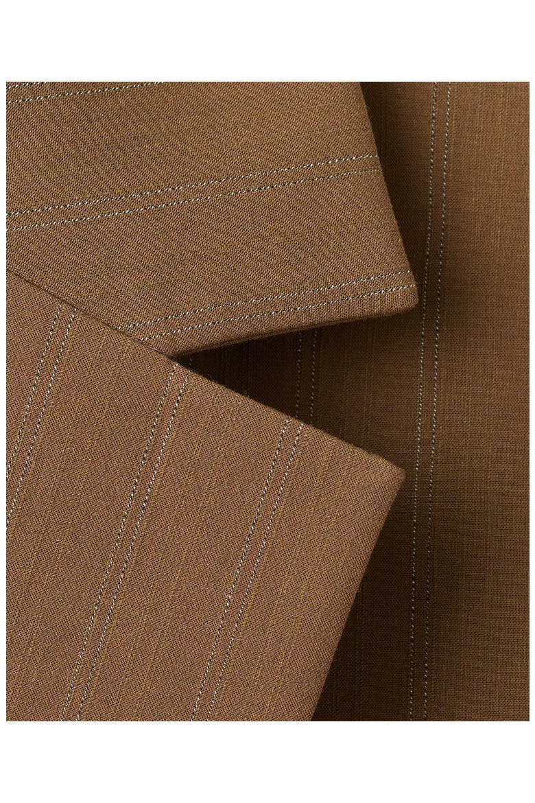 Pinstripe Blazer, Alternate, color, CARAMEL