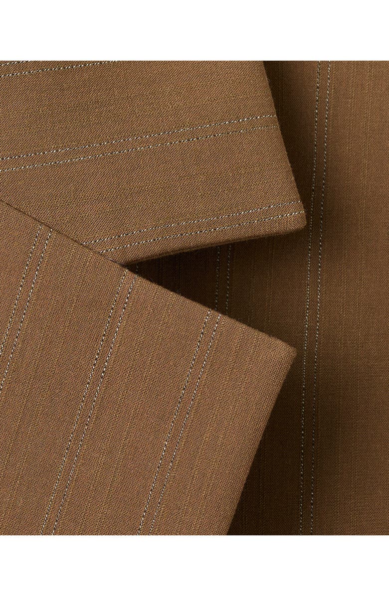 MANGO Pinstripe Blazer, Alternate, color, Caramel