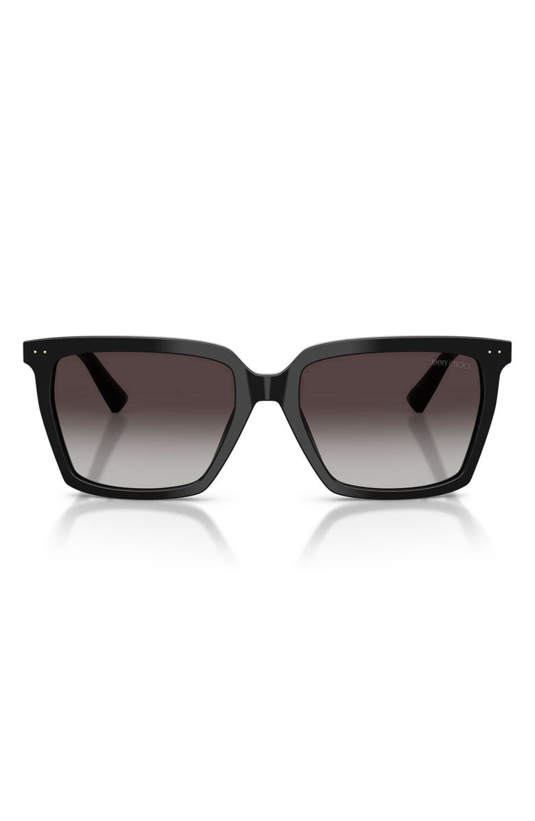 Jimmy Choo 55mm Square Sunglasses, Main, color, Black / Gradient Gray