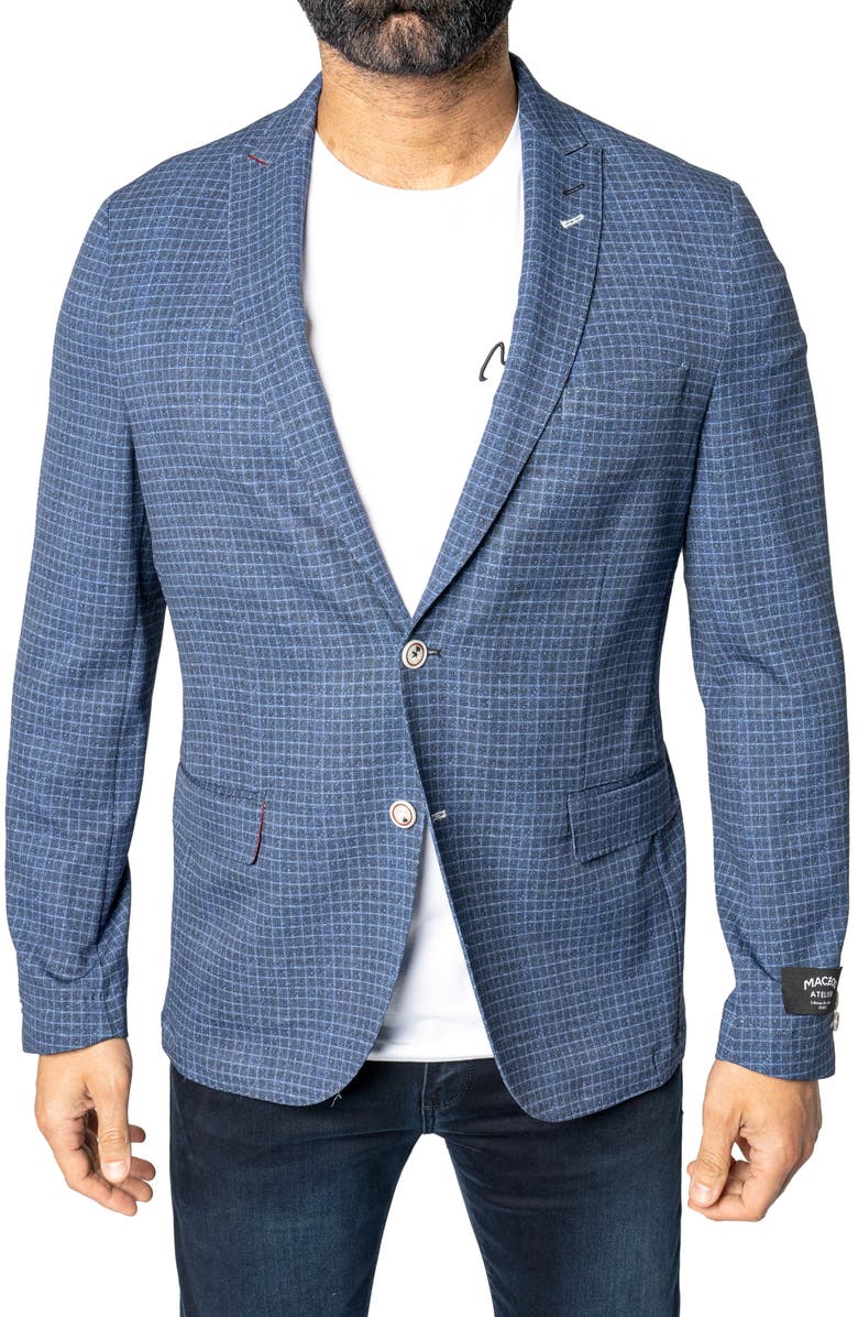 Maceoo Unconstructed Vortex Blue Blazer, Alternate, color, Blue
