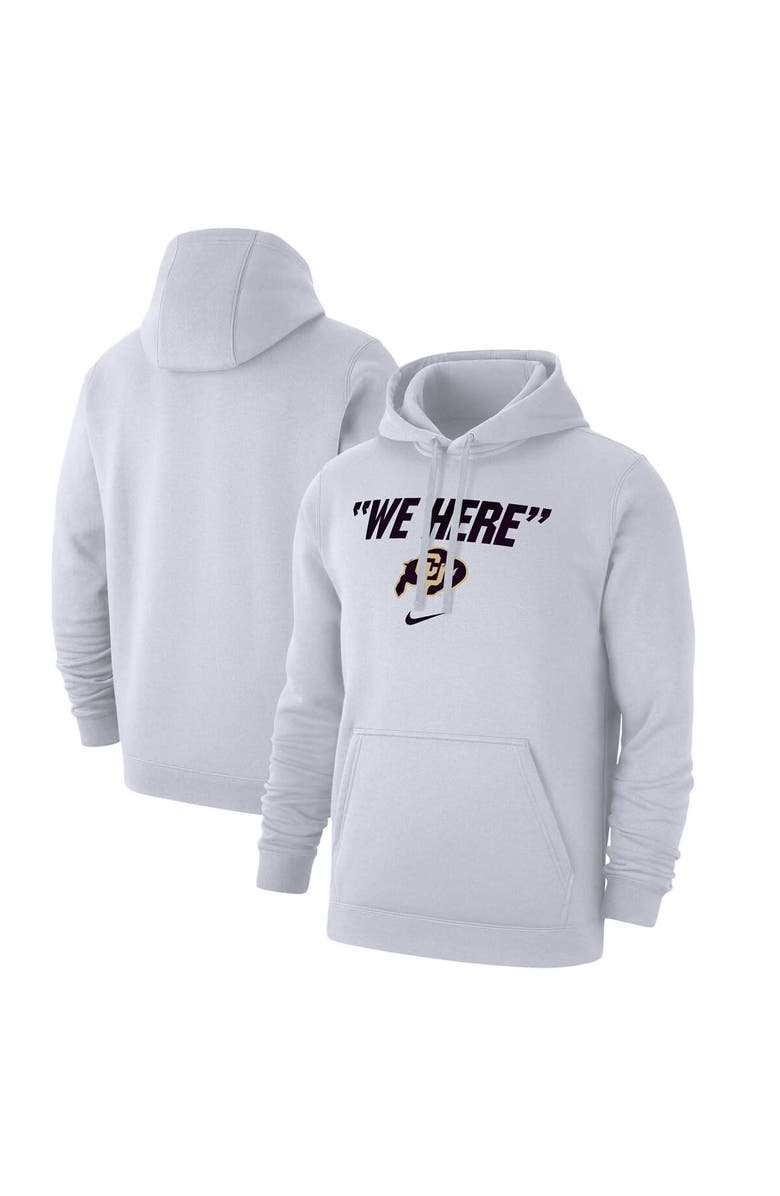Nike Men's Nike White Colorado Buffaloes We Here Club Fleece Pullover Hoodie, Alternate, color, 