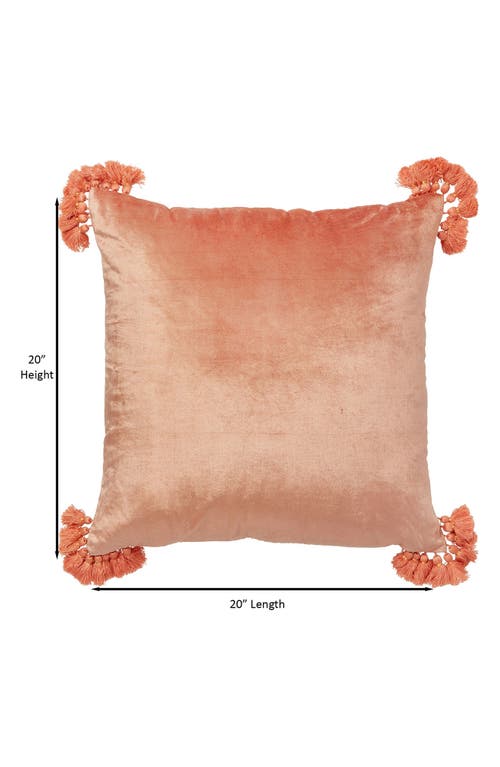 Roselli Trading Company Raj Velvet Tassel Throw Pillow In Terracotta