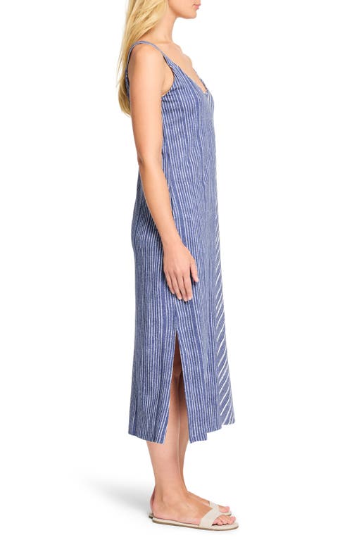 NZT BY NIC+ZOE NZT BY NIC+ZOE MIXED STRIPE COTTON & MODAL MIDI TANK DRESS 