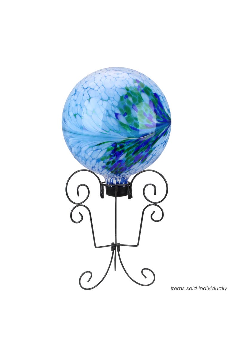 Northlight 11.25" Black Swirled Outdoor Patio Garden Gazing Ball Stand, Alternate, color, Black