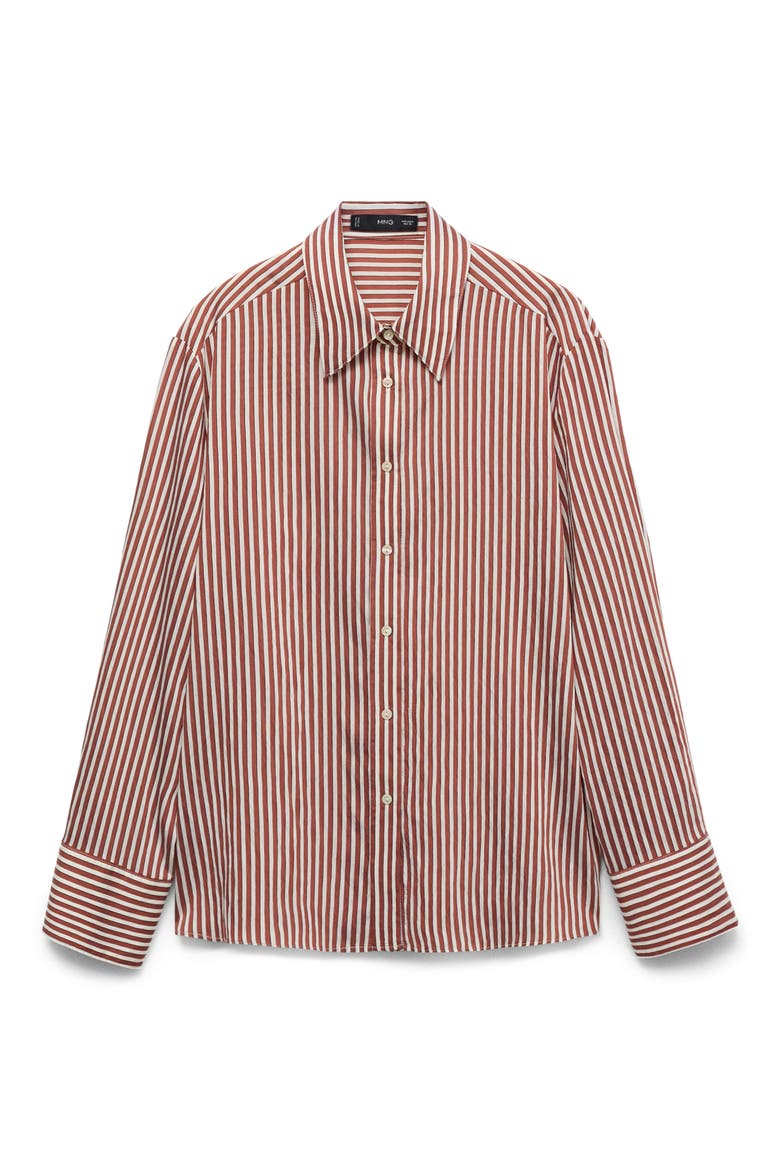 Stripe Button-Up Shirt, Alternate, color, BROWN