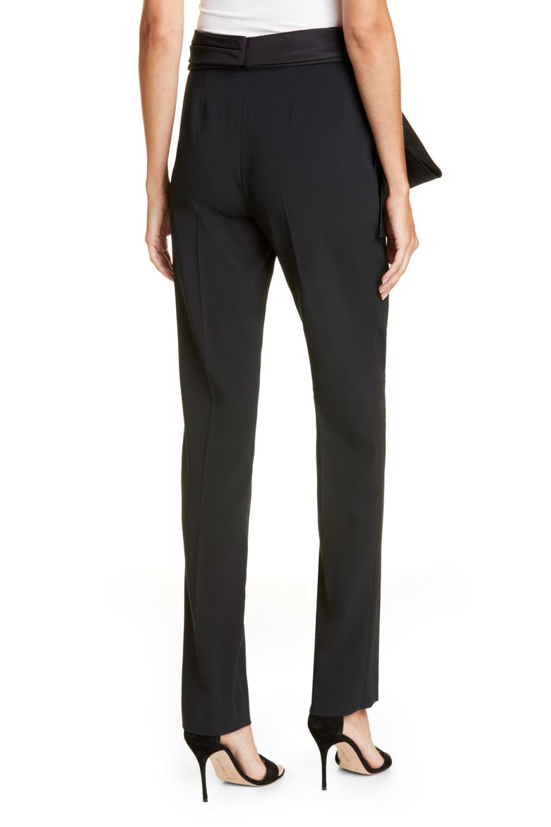 Tie Belt Straight Leg Pants, Alternate, color, BLACK/ BLACK