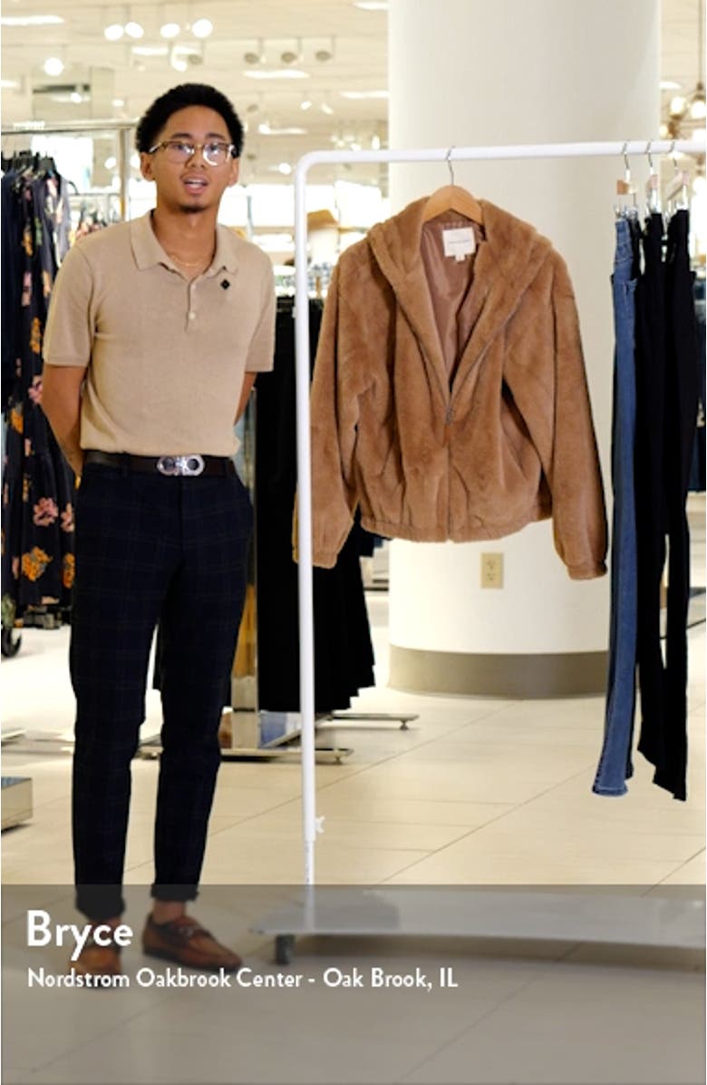 Faux Fur Zip-Up Hooded Jacket, sales video thumbnail