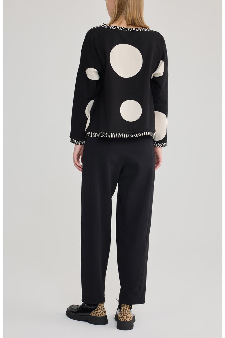 Maja O-Shape Cotton Jersey Pants, Alternate, color, Black