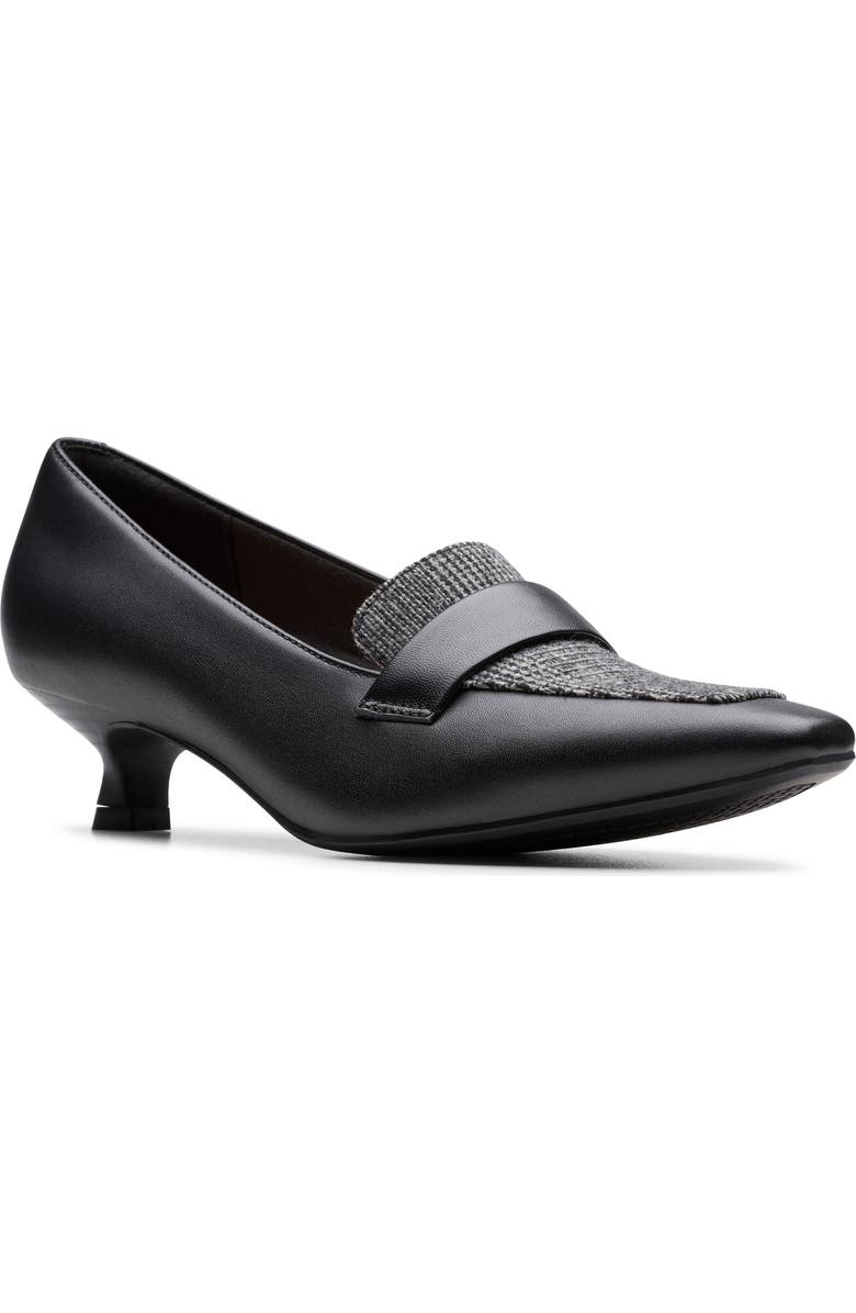 Clarks<sup>®</sup> Scarlyt Mabel Kitten Heel Pump, Main, color, Black Interest Leather