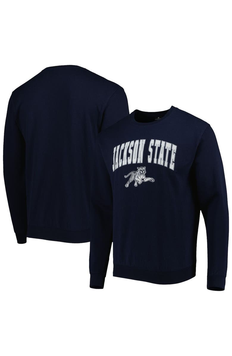 COLOSSEUM Men's Colosseum Navy Jackson State Tigers Arch Over Logo Pullover Sweatshirt, Main, color, Navy
