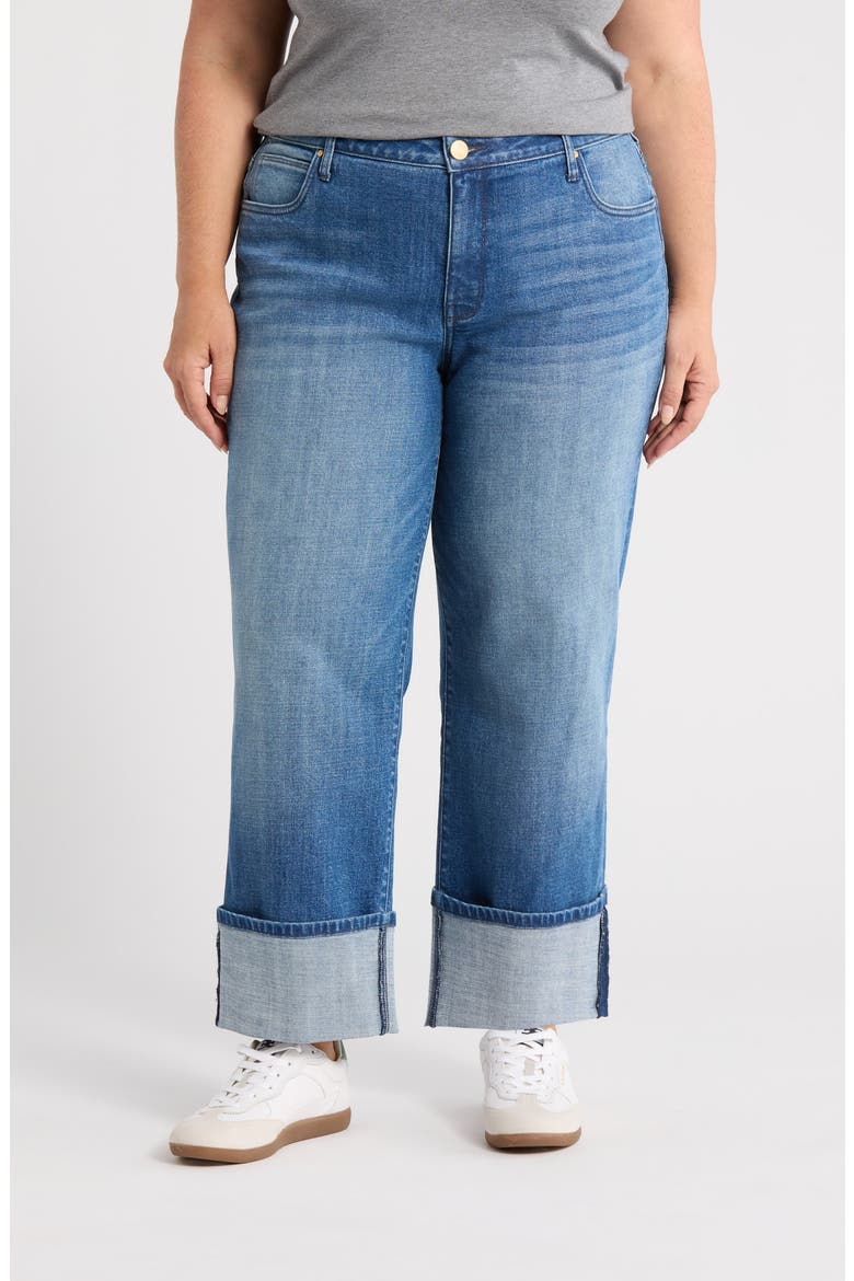 Sienna Cuffed High Waist Wide Leg Jeans, Main, color, HALLOWED