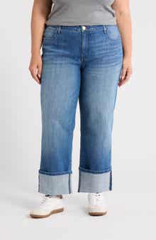 KUT from the Kloth Sienna Cuffed High Waist Wide Leg Jeans