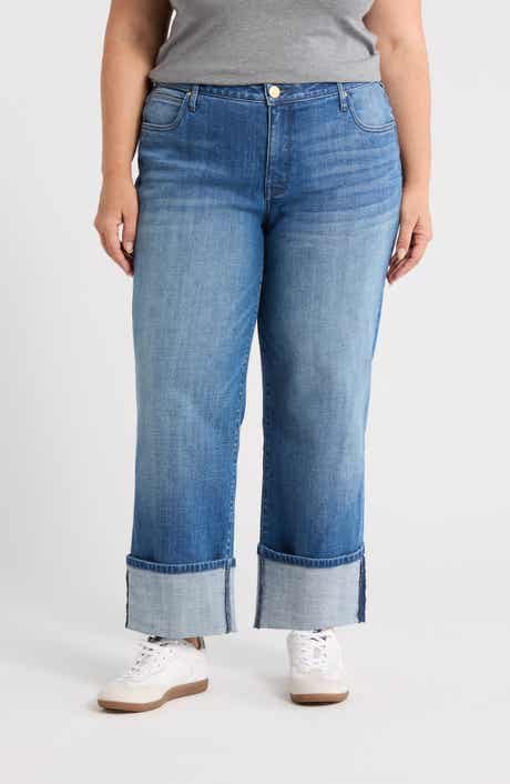 KUT from the Kloth Sienna Cuffed High Waist Wide Leg Jeans