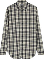 Balenciaga Regular Fit Check Cotton Flannel Button-Up Shirt