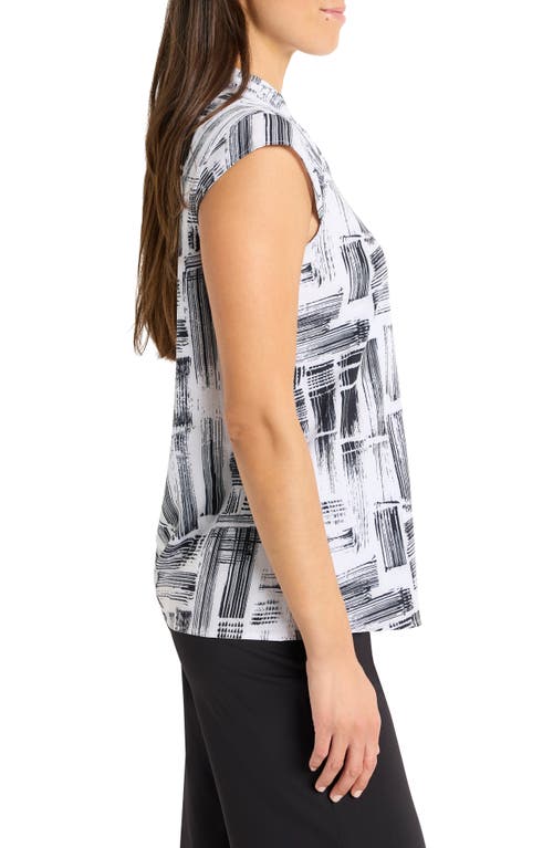 Nz Active By Nic+zoe City Blocks Tech Stretch Polo In Black Multi