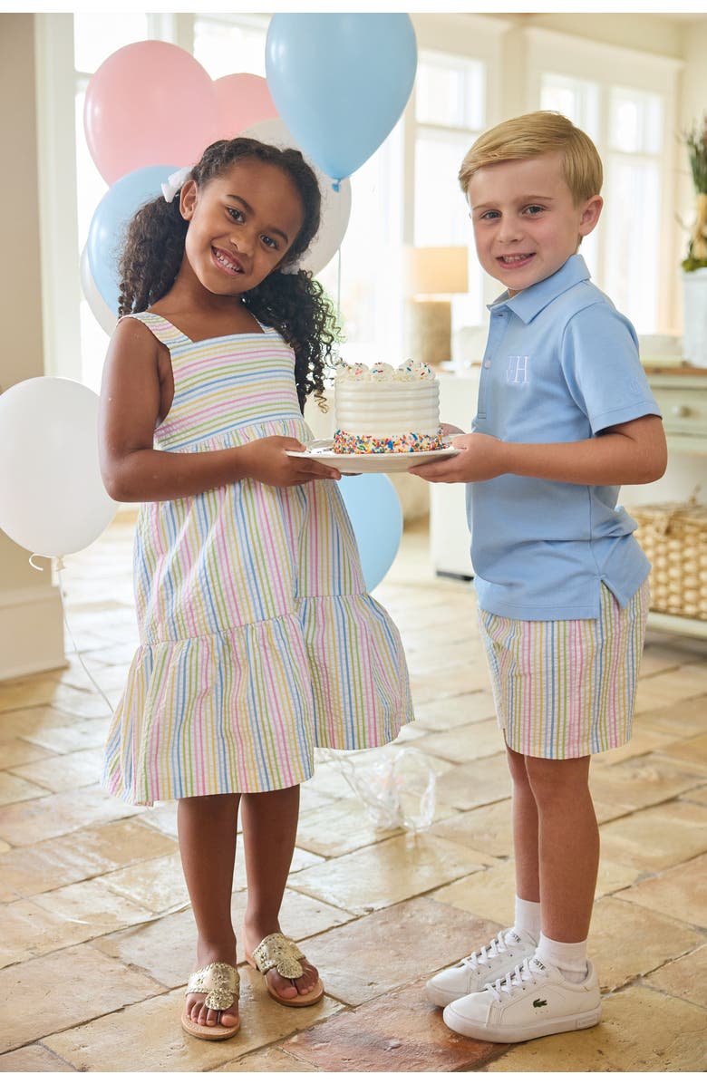 Little English Kids' Georgia Dress, Alternate, color, Rainbow Stripe Seersucker