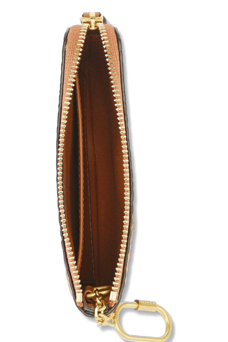 Aren Card Pouch in Visetos, Alternate, color, Brown