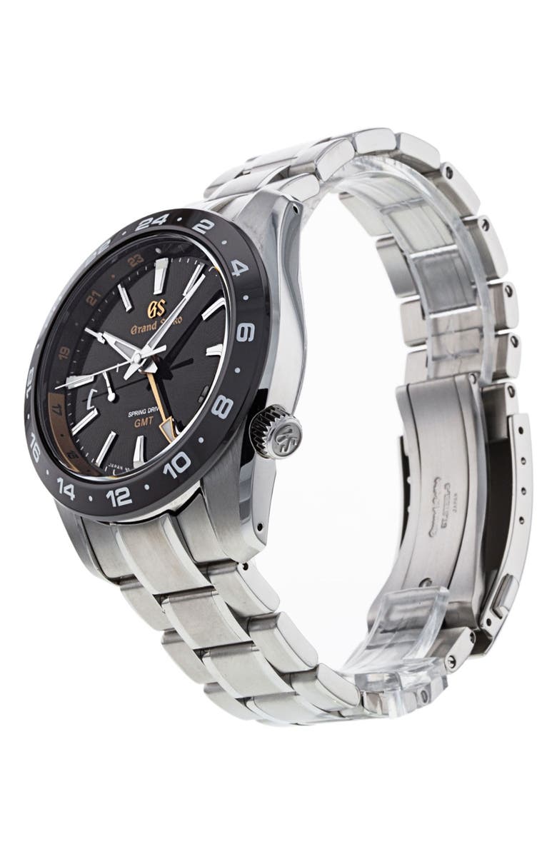 Watchfinder & Co. Grand Seiko Preowned 2021 Sport Spring Drive GMT Bracelet Watch, 40.5mm, Alternate, color, Black