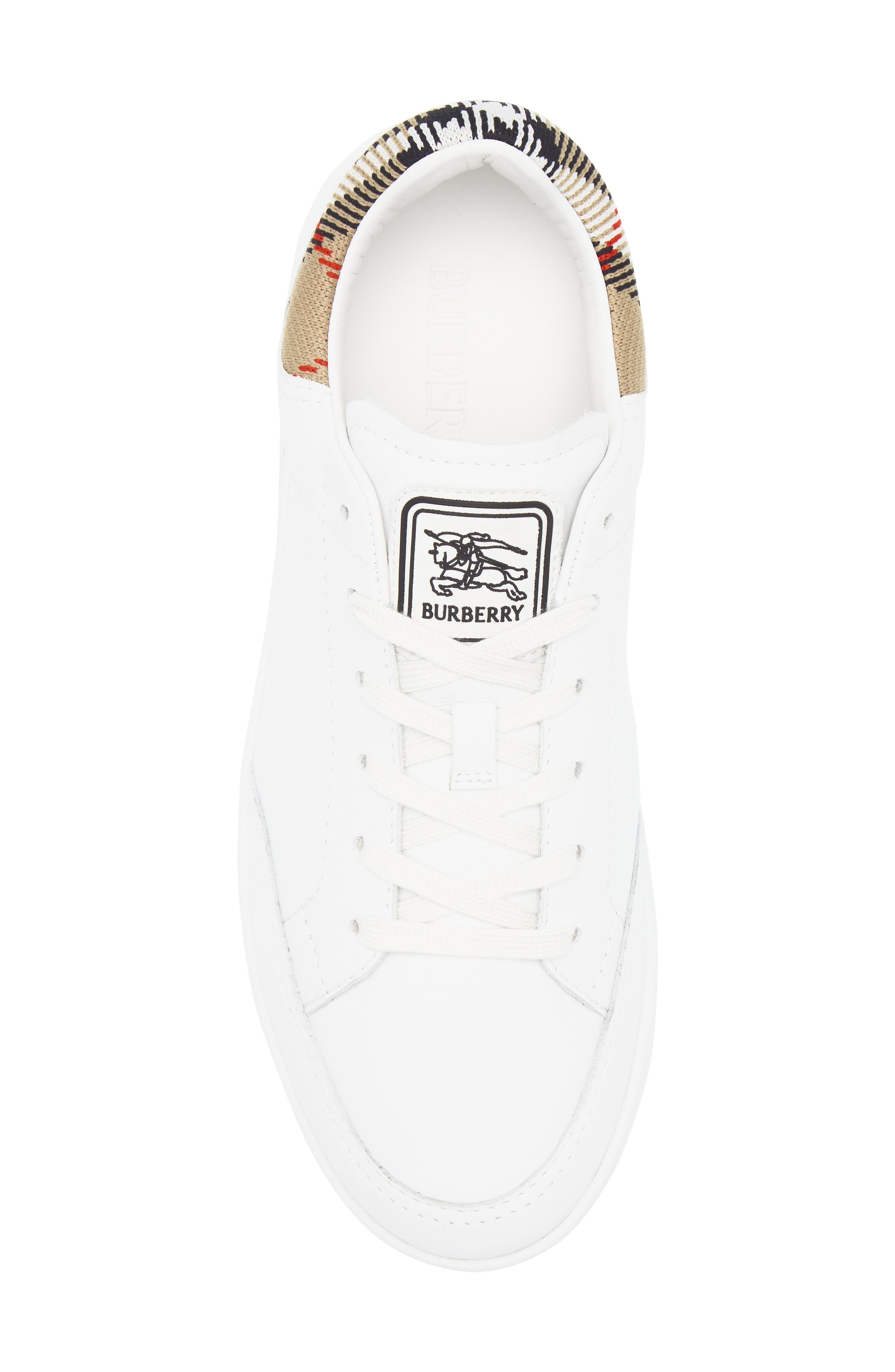 Burberry Set Check Low Top Sneaker, Alternate, color, White