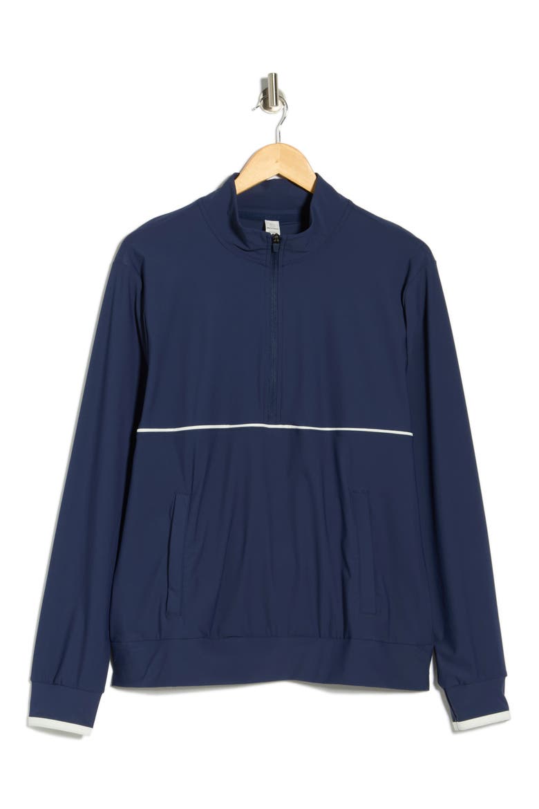 Warp x Preeminent Half Zip Sweatshirt, Alternate, color, NAVAL BLUE/ WHITE