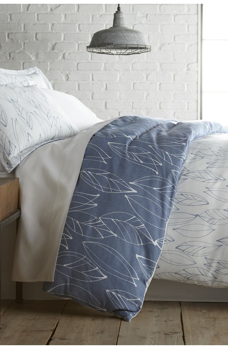 SOUTHSHORE FINE LINENS Premium Collection Ultra-Soft Modern Duvet Cover Sets - Modern Foliage, Main, color, Modern Foliage Blue