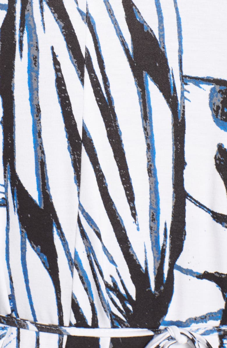 Melissa McCarthy Seven7 Print V-Neck Ruched Maxi Dress, Alternate, color, 