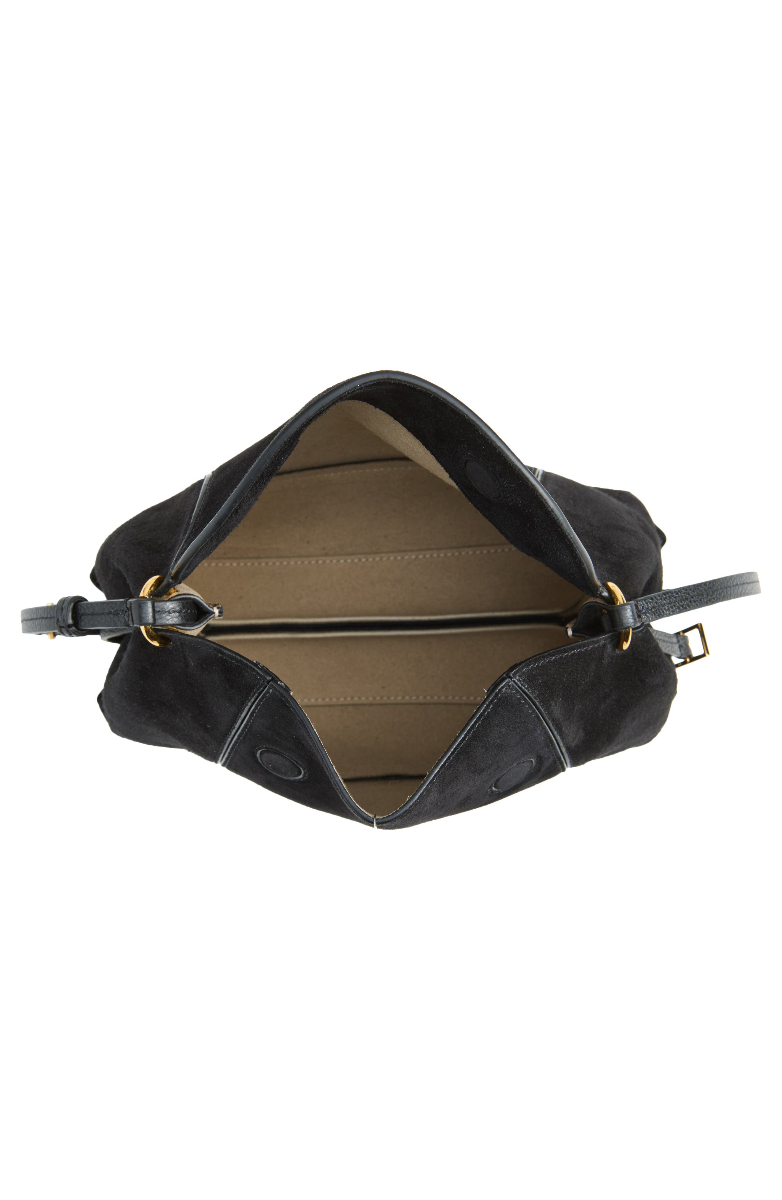 Penelope Slouch Leather Crossbody Bag, Alternate, color, BLACK SUEDE / BLACK