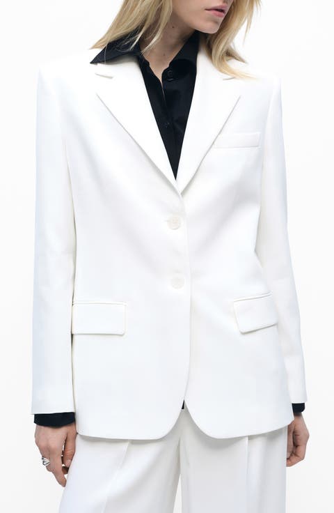 Straight Button Suit Blazer